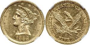 5 Доллар США (1776 - ) Золото 