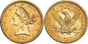 5 Доллар США (1776 - ) Золото 