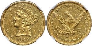 5 Доллар США (1776 - ) Золото 