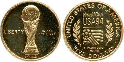 5 Доллар США (1776 - ) Золото 