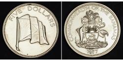 5 Доллар Bahamas (1973 - ) Никель/Медь 