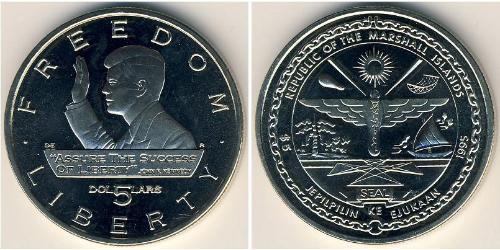 5 Доллар Маршалловы Острова (1979 - ) Никель/Медь 
