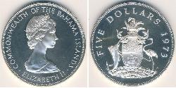 5 Доллар Bahamas (1973 - ) Серебро Елизавета II (1926-2022)