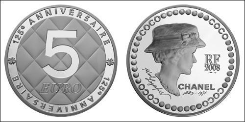 5 Евро Пятая французская республика (1958 - ) Серебро Коко Шанель