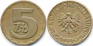 5 Злотий Польська Народна Республіка (1952-1990) Латунь 