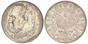 5 Злотый Польская Республика (1918 - 1939) Серебро Пилсудский, Юзеф
