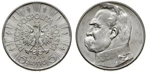 5 Злотый Польская Республика (1918 - 1939) Серебро Пилсудский, Юзеф