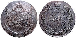 5 Копейка Российская империя (1720-1917) Медь Екатерина II (1729-1796)