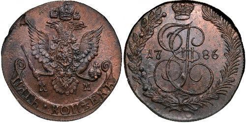 5 Копейка Российская империя (1720-1917) Медь Екатерина II (1729-1796)