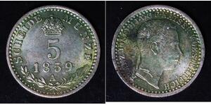 5 Крейцер Австрійська імперія (1804-1867) Срібло Франц Иосиф I (1830 - 1916)