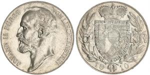 5 Крона Лихтенштейн (1719 - ) Серебро Johann II, Prince of Liechtenstein (1840-1929)