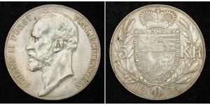 5 Крона Ліхтенштейн (1719 - ) Срібло Johann II, Prince of Liechtenstein (1840-1929)