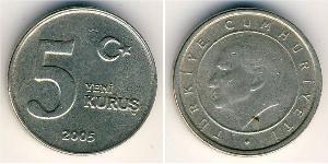 5 Куруш Турція (1923 - ) Нікель/Латунь 