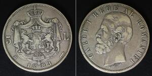 5 Лей Королевство Румыния (1881-1947) Серебро Кароль I (1839 - 1914)