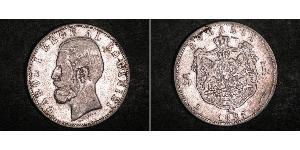 5 Лей Королівство Румунія (1881-1947) Срібло Carol I of Romania (1839 - 1914)