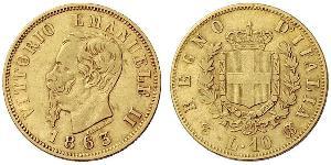 5 Лира Kingdom of Italy (1861-1946) Золото Victor Emmanuel II of Italy (1820 - 1878)