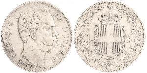 5 Лира Kingdom of Italy (1861-1946) Серебро Умберто I (1844-1900)