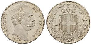 5 Лира Kingdom of Italy (1861-1946) Серебро Умберто I (1844-1900)