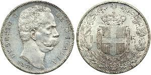 5 Лира Kingdom of Italy (1861-1946) Серебро Умберто I (1844-1900)