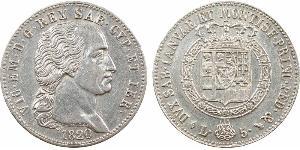 5 Лира Сардинское королевство (1324 - 1861) Серебро Виктор Эммануил I