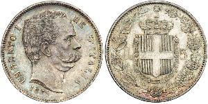 5 Ліра Kingdom of Italy (1861-1946) Срібло Умберто I (1844-1900)