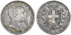5 Ліра Kingdom of Italy (1861-1946) Срібло Victor Emmanuel II of Italy (1820 - 1878)
