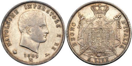 5 Ліра Італія Срібло Наполеон I Бонапарт(1769 - 1821)