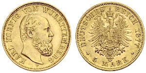 5 Марка Королівство Вюртемберг Золото Charles I of Württemberg