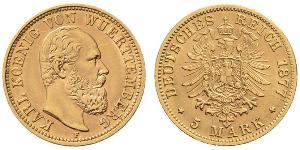 5 Марка Королівство Вюртемберг Золото Charles I of Württemberg