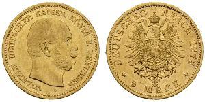 5 Марка Королівство Пруссія (1701-1918) Золото Wilhelm I, German Emperor (1797-1888)