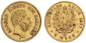 5 Марка Королівство Саксонія (1806 - 1918) Золото 
