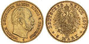 5 Марка Пруссия (королевство) (1701-1918) Золото Wilhelm I, German Emperor (1797-1888)