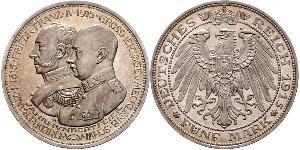 5 Марка Duchy of Mecklenburg-Schwerin (1352-1918) Серебро Frederick Francis IV, Grand Duke of Mecklenburg (1882 - 1945)
