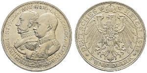5 Марка Duchy of Mecklenburg-Schwerin (1352-1918) Серебро Frederick Francis IV, Grand Duke of Mecklenburg (1882 - 1945)
