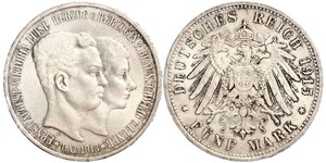 5 Марка Брауншвейг (герцогство) (1815 - 1918) Серебро Эрнст Август Брауншвейгский (1887 - 1953)