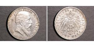 5 Марка Великое герцогство Баден (1806-1918) Серебро Фридрих I (великий герцог Баденский) (1826 - 1907)