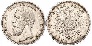 5 Марка Великое герцогство Баден (1806-1918) Серебро Фридрих I (великий герцог Баденский) (1826 - 1907)