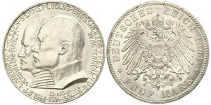 5 Марка Великое герцогство Гессен (1806 - 1918) Серебро Эрнст Людвиг (великий герцог Гессенский) (1868 - 1937)