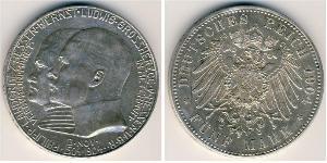 5 Марка Великое герцогство Гессен (1806 - 1918) Серебро Эрнст Людвиг (великий герцог Гессенский) (1868 - 1937)