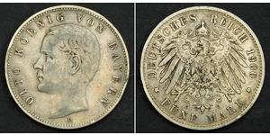 5 Марка Королевство Бавария (1806 - 1918) Серебро Отто I (король Баварии)(1848 – 1916)