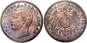 5 Марка Королевство Бавария (1806 - 1918) Серебро Отто I (король Баварии)(1848 – 1916)