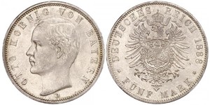 5 Марка Королевство Бавария (1806 - 1918) Серебро Отто I (король Баварии)(1848 – 1916)