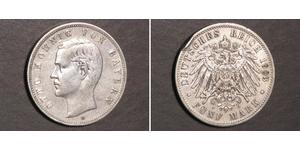 5 Марка Королевство Бавария (1806 - 1918) Серебро Отто I (король Баварии)(1848 – 1916)