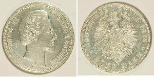 5 Марка Королевство Бавария (1806 - 1918) Серебро Людвиг II (король Баварии)(1845 – 1886)