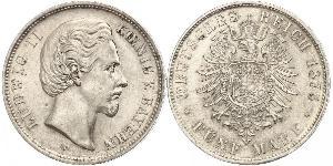 5 Марка Королевство Бавария (1806 - 1918) Серебро Людвиг II (король Баварии)(1845 – 1886)