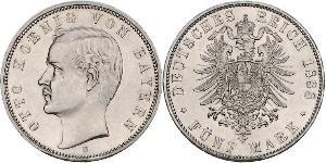5 Марка Королевство Бавария (1806 - 1918) Серебро Отто I (король Баварии)(1848 – 1916)