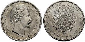 5 Марка Королевство Бавария (1806 - 1918) Серебро Людвиг II (король Баварии)(1845 – 1886)