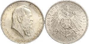 5 Марка Королевство Бавария (1806 - 1918) Серебро Отто I (король Баварии)(1848 – 1916)