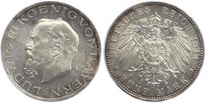 5 Марка Королевство Бавария (1806 - 1918) Серебро Людвиг III (король Баварии) (1845 – 1921)