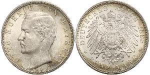 5 Марка Королевство Бавария (1806 - 1918) Серебро Отто I (король Баварии)(1848 – 1916)